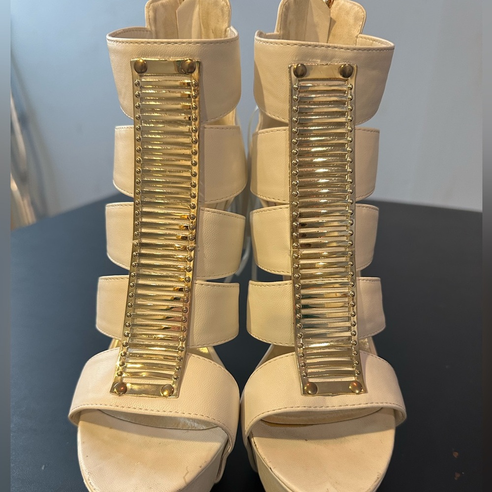 White And Gold Women’s Heels